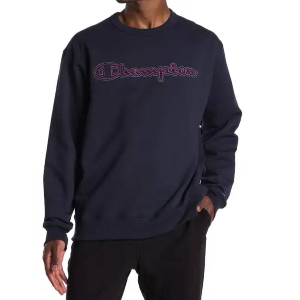 NWT Champion Powerblend Embroidered Logo Pullover Crewneck Sweatshirt
